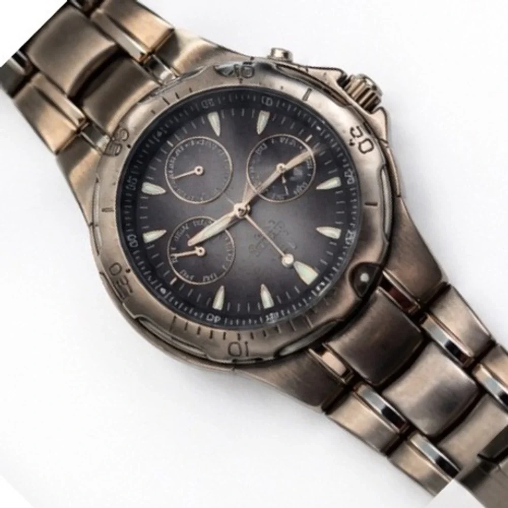 Armitron Mens Multi-Function Gunmetal Watch  Japanese Quartz  Water Resistant